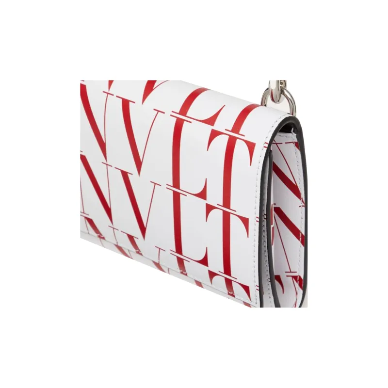Valentino Genuine Leather Clutch Men's White Red-3