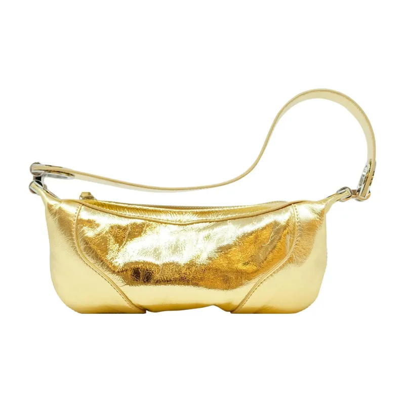 By Far Amira Grained Leather Handbag Shoulder Bag Women's Gold-2