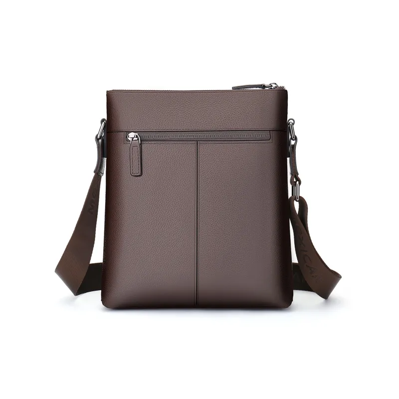 MEXICAN Genuine Leather Briefcase Commute Bag, Crossbody Bag Regular Men's Black/Coffee-5