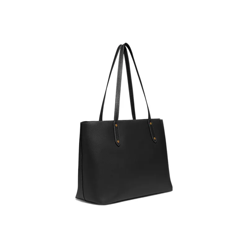 COACH Disney Collaboration Central Leather Tote Bag Shopping Bag Handbag Shoulder Bag Large Size Women's Black-1