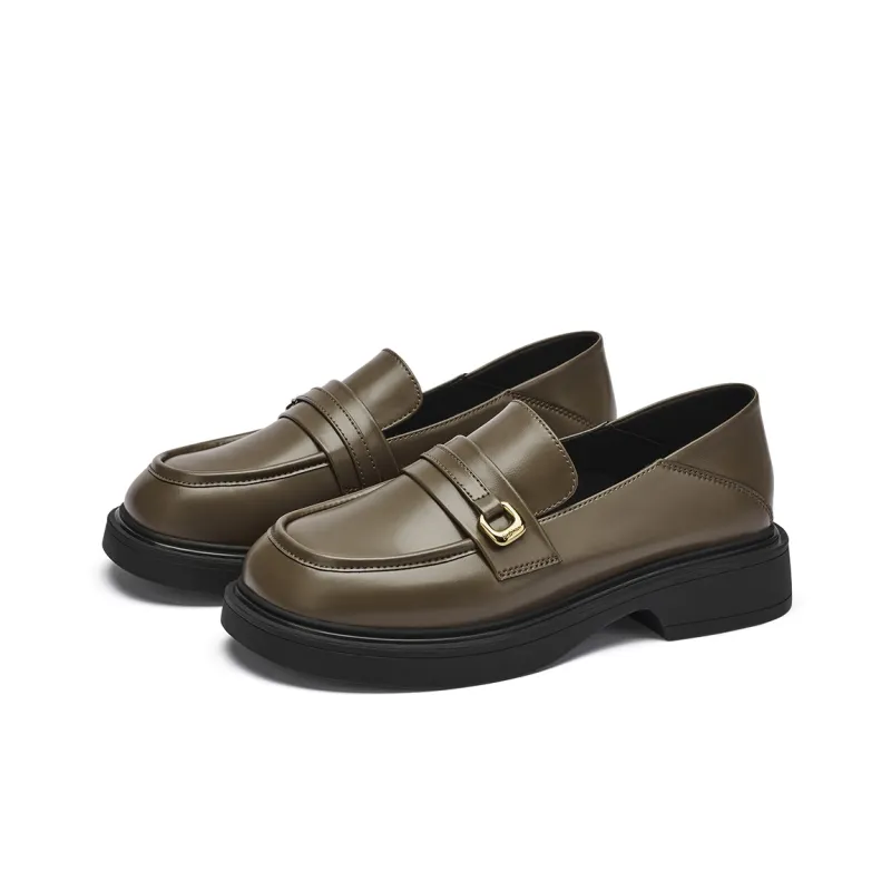 GEMEIQ Loafers Women's Low Top Black/Khaki/Ecru-7