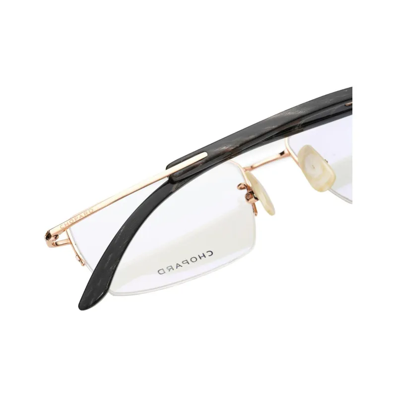 CHOPARD Titanium Ox Horn Rectangular Eyeglass Frames Unisex Rose Gold-5