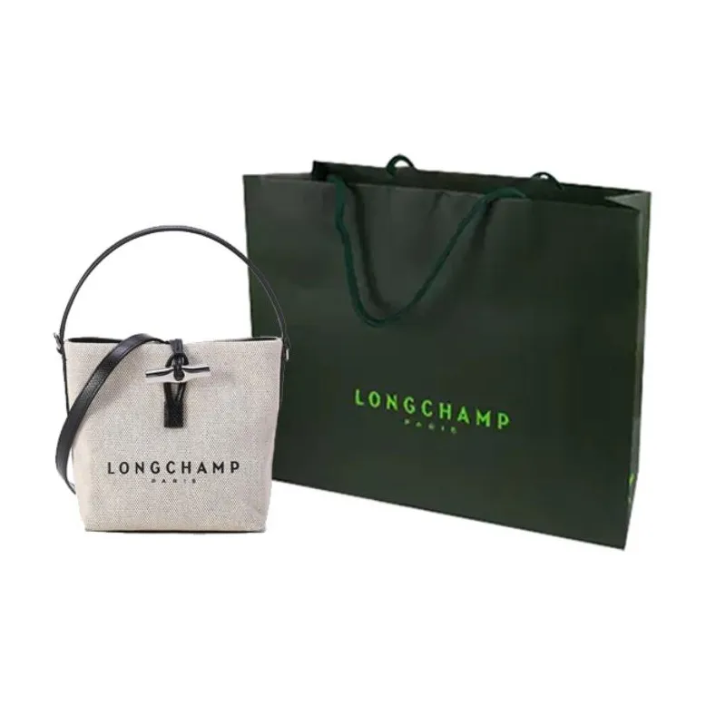 LONGCHAMP Small Roseau Canvas Bucket Bag-9