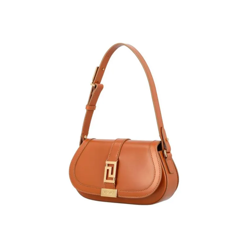 FANSIZHE Greca Goddess Cow Leather Crossbody Bag Shoulder Bag Women's Caramel Brown-1