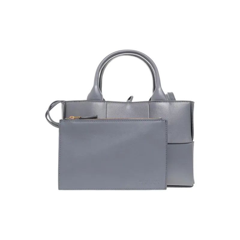 Bottega Veneta Lambskin Tote Bag Shopping Bag Shoulder Bag Crossbody Bag Handbag Mini Women's Gray-1