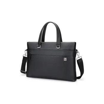 MEXICAN Cow Leather Document Bag Business Briefcase Regular Men's Black