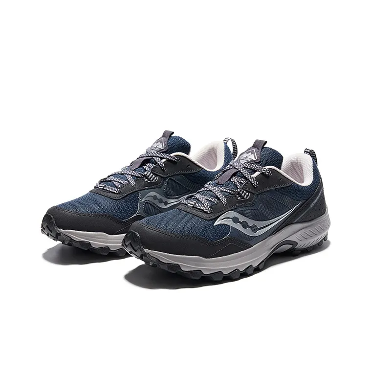 Saucony Excursion Anti Slip Wear Resistant Low Top Trail Running Shoes Men's Blue Silver-2