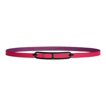 HERMES Roulis Leather Belts Women's Mexican Pink/Silver Lotus Purple