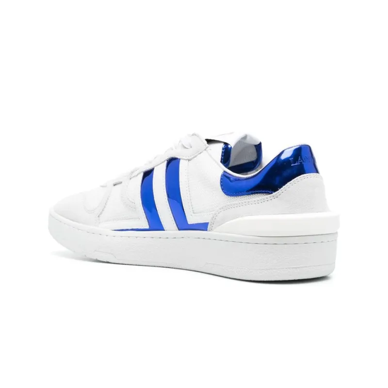 Lanvin Clay Abrasion Resistant Low Top Skateboard Shoes Men's White Blue-3