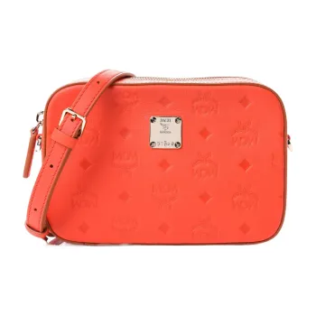 MCM Klara Fabric With Leather Camera Bag, Shoulder Bag, Crossbody Bag Regular Women's Red