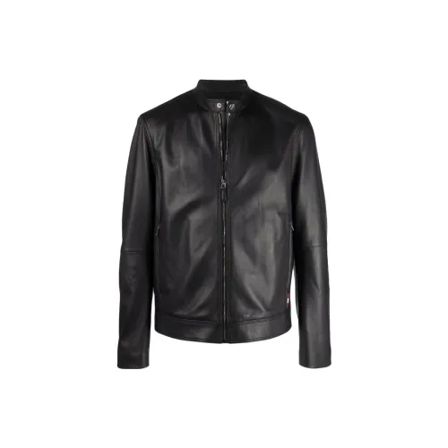 BALLY Leather Jackets Men Black