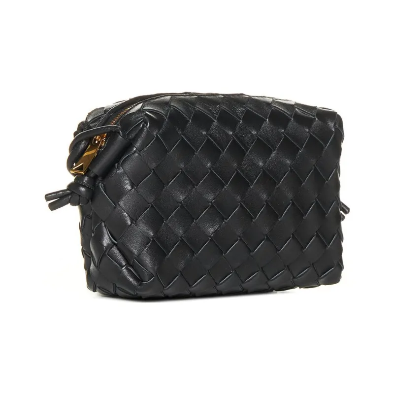 Bottega Veneta Loop Camera Bag Mini Intrecciato Black-1
