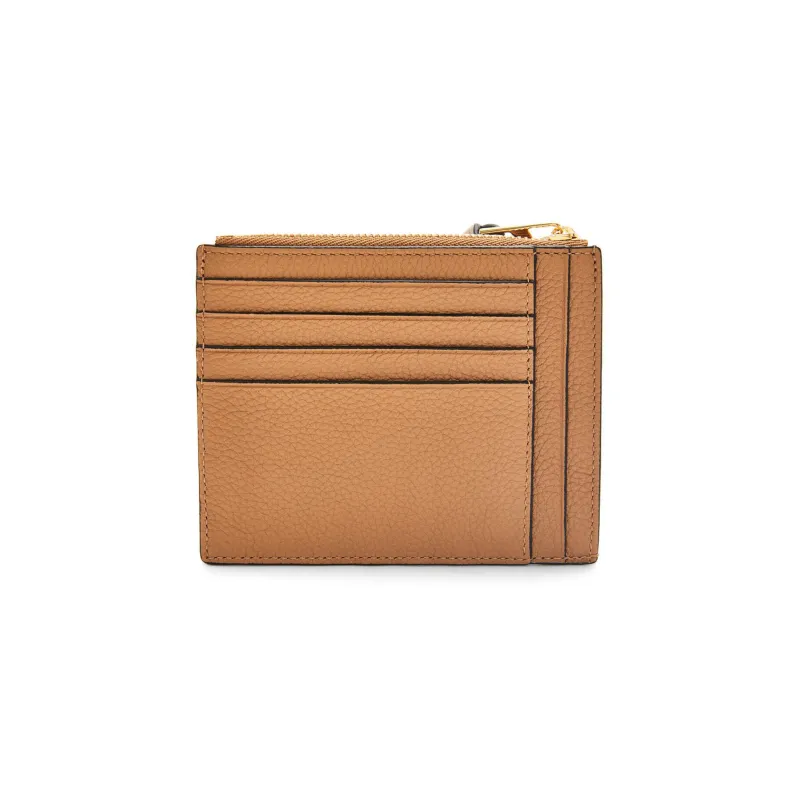 LOEWE Grain Calfskin Coin Purse, Card Holder Women's Toffee/Tan-1