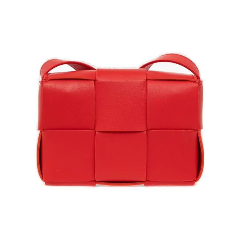 Bottega Veneta CASSETTE Lambskin Tofu Bag Shoulder Bag Crossbody Bag Mini Women's Red-1