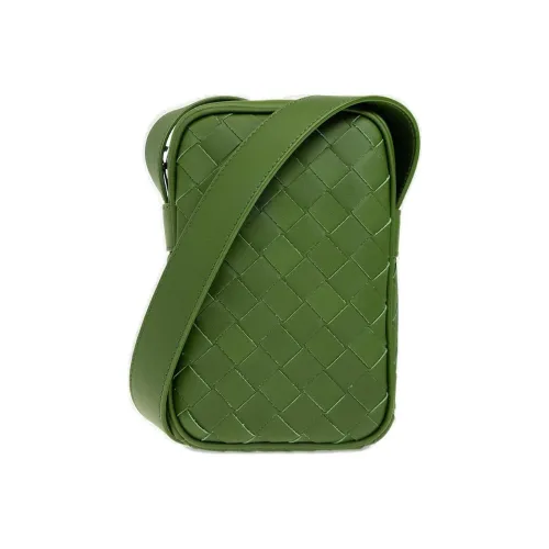 Bottega Veneta Cow Leather Cell Phone Pouch Shoulder Bag Crossbody Bag Regular Women's Dark Green