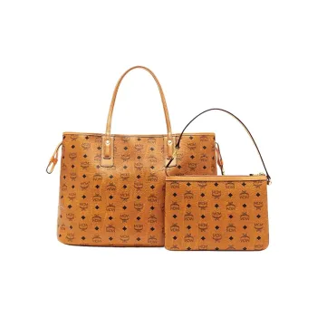 MCM Reversible Liz Shopper Visetos Large Cognac