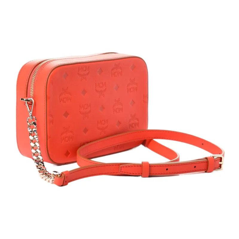 MCM Klara Fabric With Leather Camera Bag, Shoulder Bag, Crossbody Bag Regular Women's Red-1
