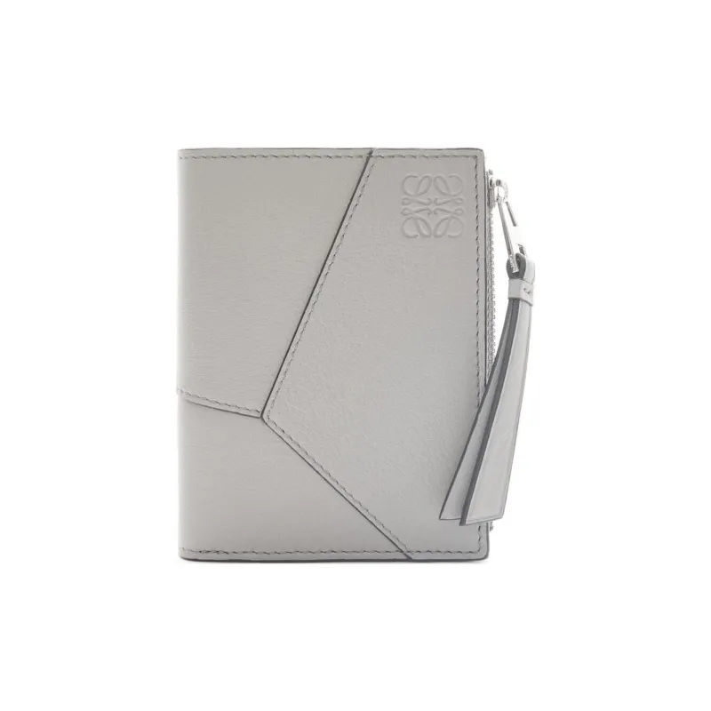 LOEWE Puzzle Calfskin Wallet Men's Gray-0