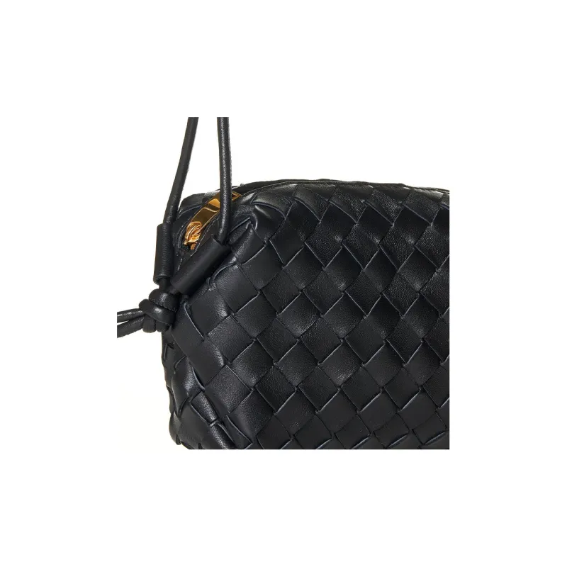 Bottega Veneta Loop Camera Bag Mini Intrecciato Black-3
