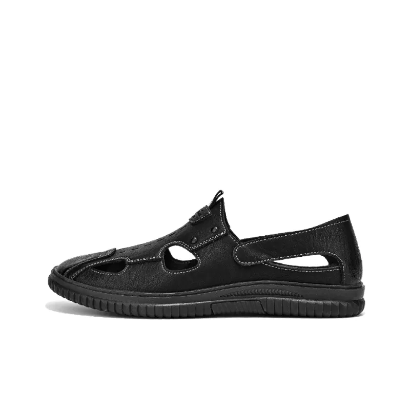 G.N.SHIJIA Casual Shoes Men Low Top Black/Dark Brown-5