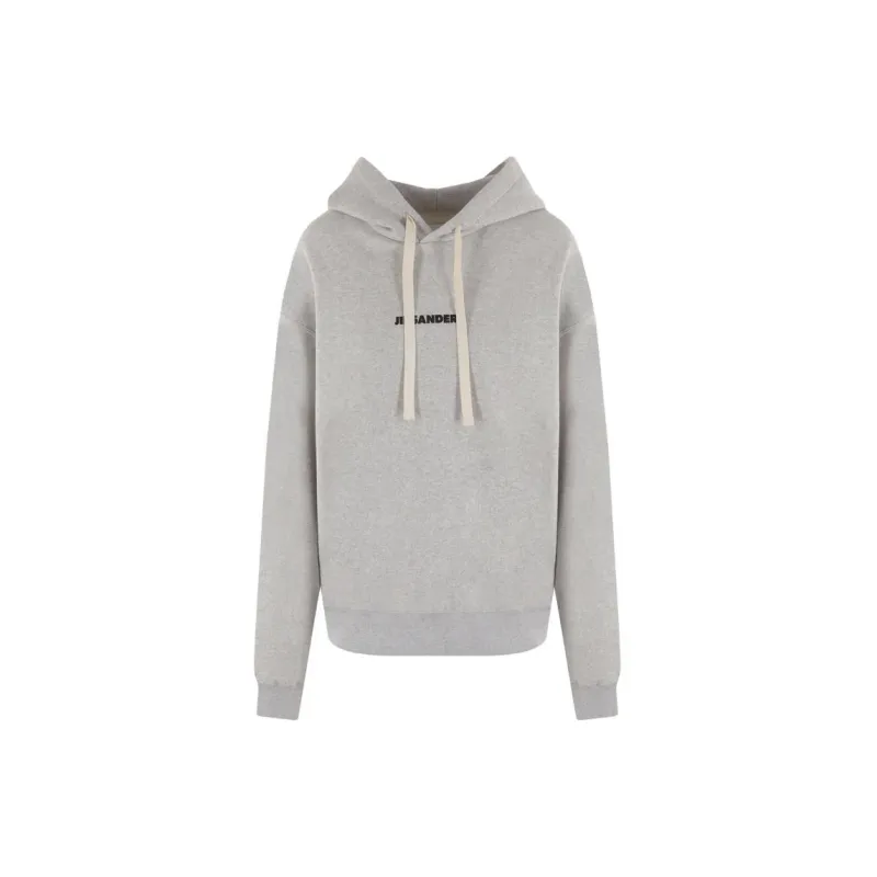 JIL SANDER + Logo Printed Drawstring Hoodie-0