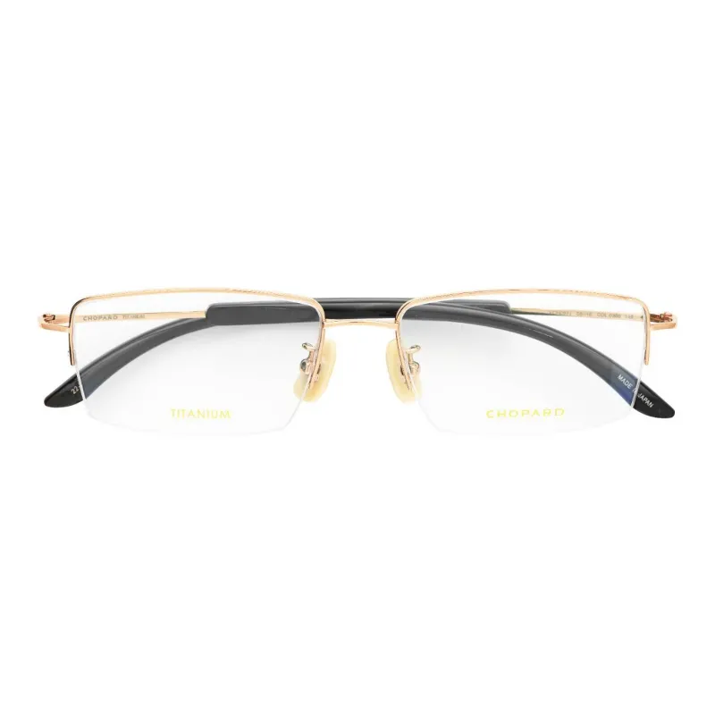 CHOPARD Titanium Ox Horn Rectangular Eyeglass Frames Unisex Rose Gold-3