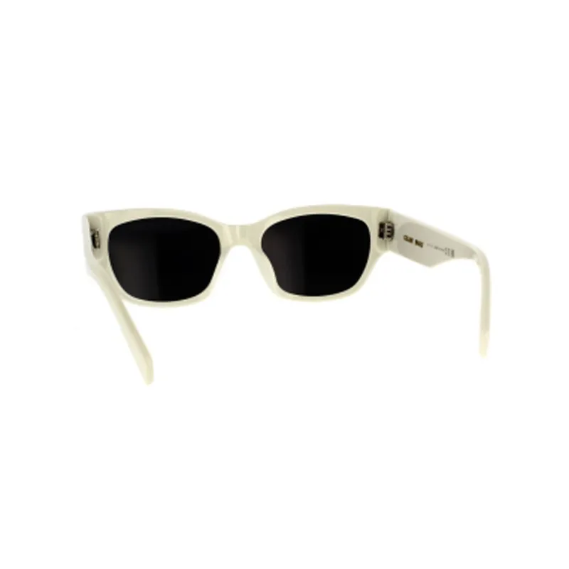 CELINE Acetate Irregular Shape Sunglasses Women's Beige-3
