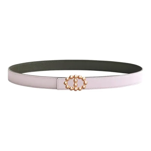 HERMES Leather Belts Women's Light Purple/Gray Green