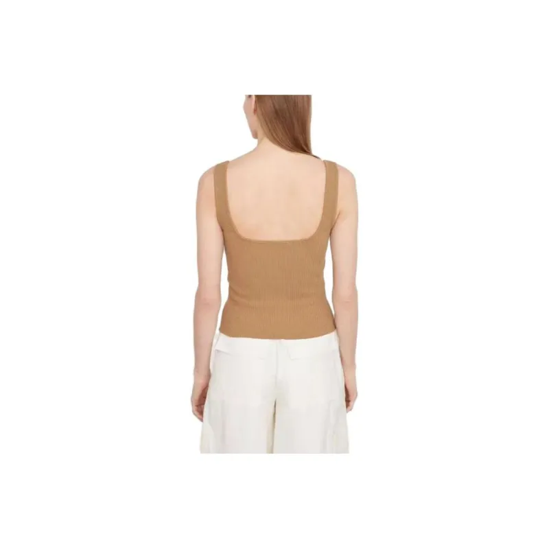 VINCE Square-neck Ribbed Tank Top-1