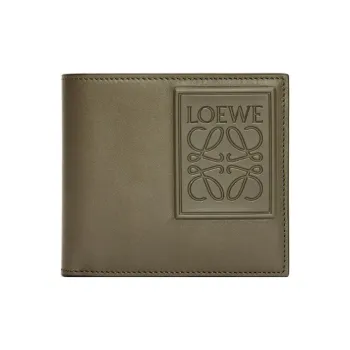 LOEWE Satin Calfskin Wallet Men's Khaki Green