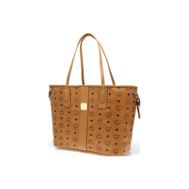 MCM Reversible Liz Shopper Visetos Medium Cognac-2