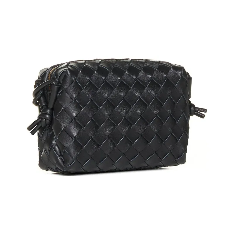 Bottega Veneta Loop Camera Bag Mini Intrecciato Black-2