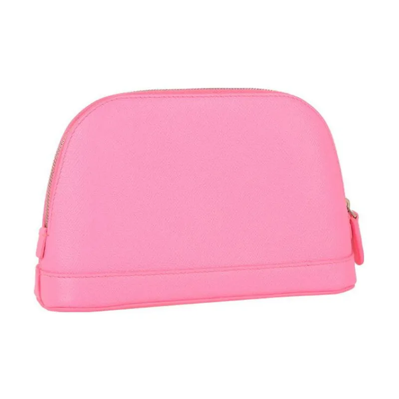 Balenciaga Leather Handheld Makeup Bag Women's Pink-3