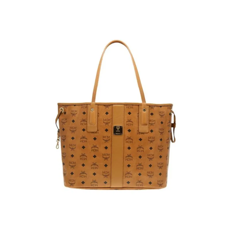 MCM Reversible Liz Shopper Visetos Medium Cognac-1
