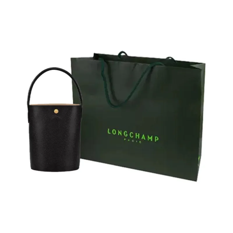 LONGCHAMP Épure Cow Leather Bucket Bag Handbag Trumpets Women's Black-9