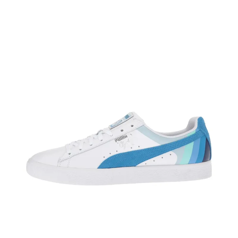 PUMA Clyde Pink Dolphin White French Blue-0