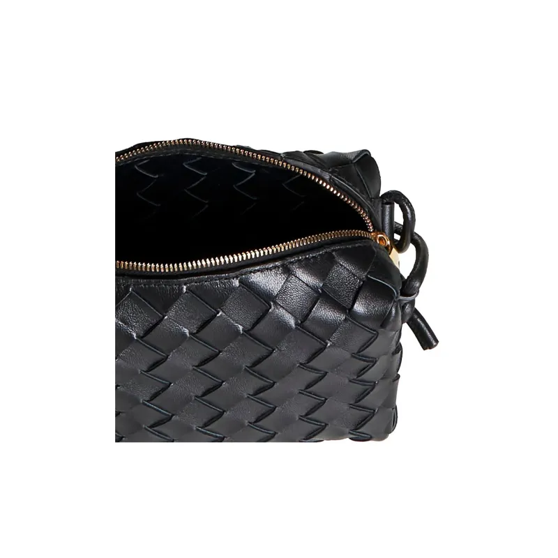 Bottega Veneta Loop Camera Bag Mini Intrecciato Black-4