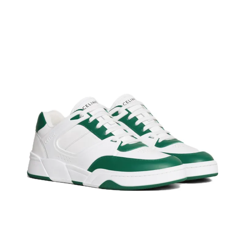CELINE Trainer CT 07 Low Optic White Dark Green-2