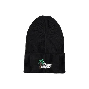 PALM ANGELS Logo Embroidered Knit Beanie