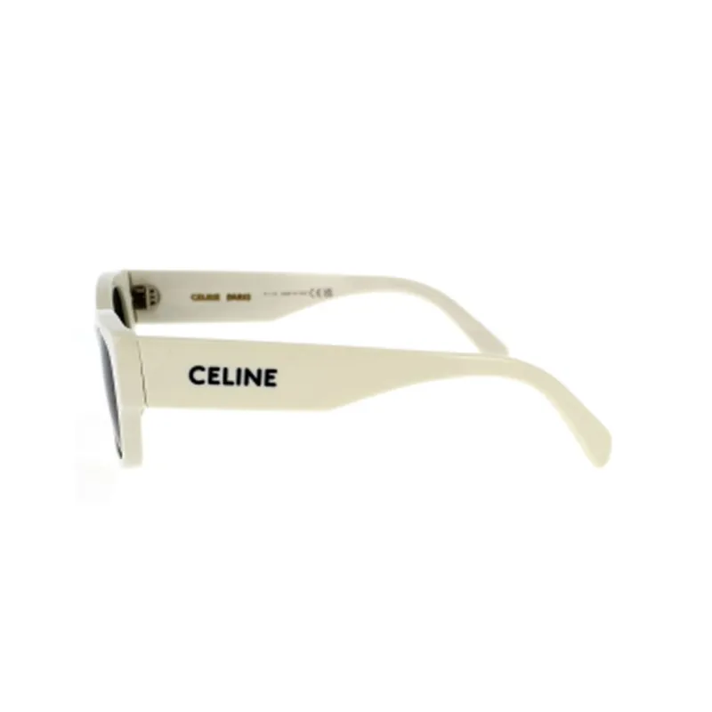 CELINE Acetate Irregular Shape Sunglasses Women's Beige-2