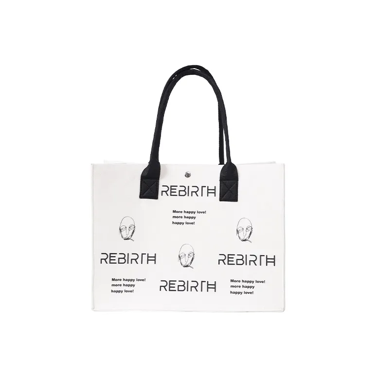 REBIRTH Polyester Tote Bag Small Square Bag MacBook Laptop Bag One Shoulder Handbag Unisex Multicolor-0