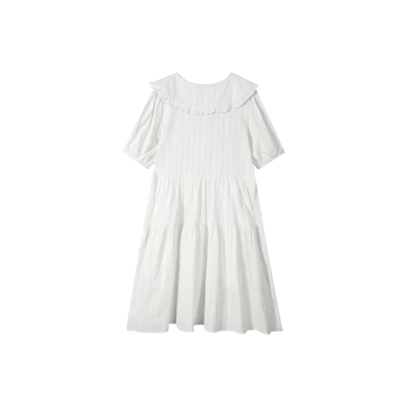 EIDOLON GRAIN Short Sleeved Dress Women's White-1