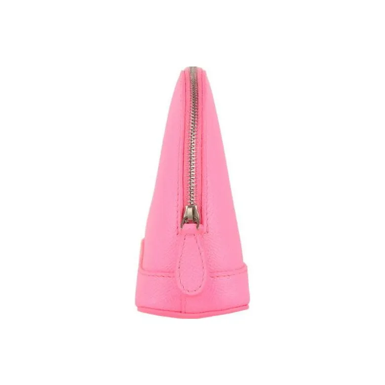 Balenciaga Leather Handheld Makeup Bag Women's Pink-2