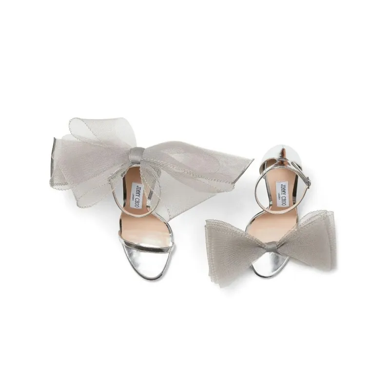 Jimmy Choo Aveline 100mm Bow detail Sandals-3