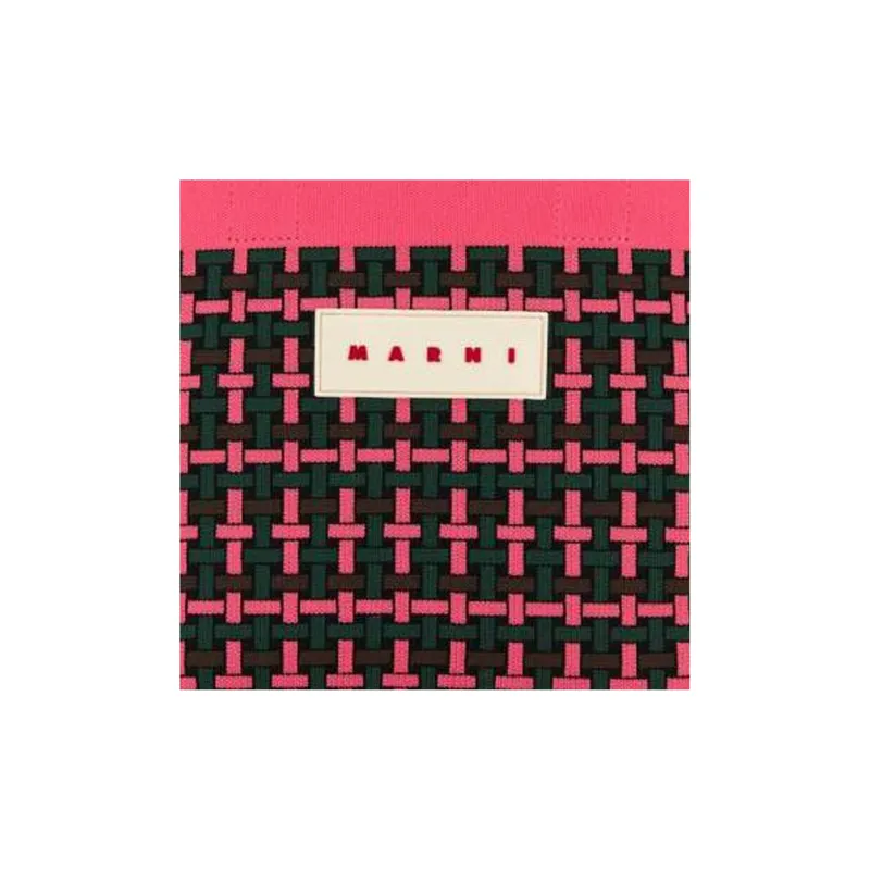 MARNI Logo Patch Jacquard Tote Bag-4