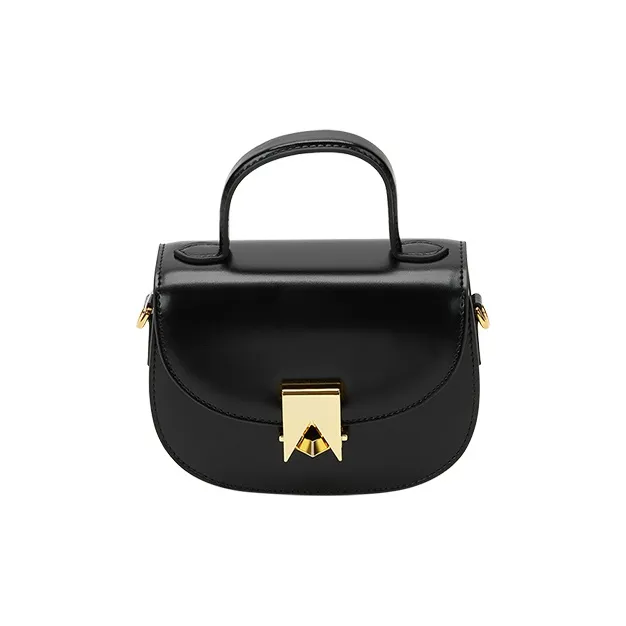 MARKANGARO Cow Leather Saddle Bag Regular Women's White/Black-3