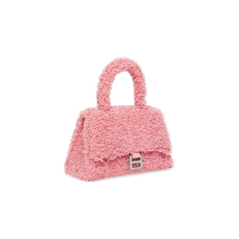 Balenciaga Hourglass Sheepskin With Polyester Shoulder Bag Crossbody Bag Handbag Regular Women's Pink-1