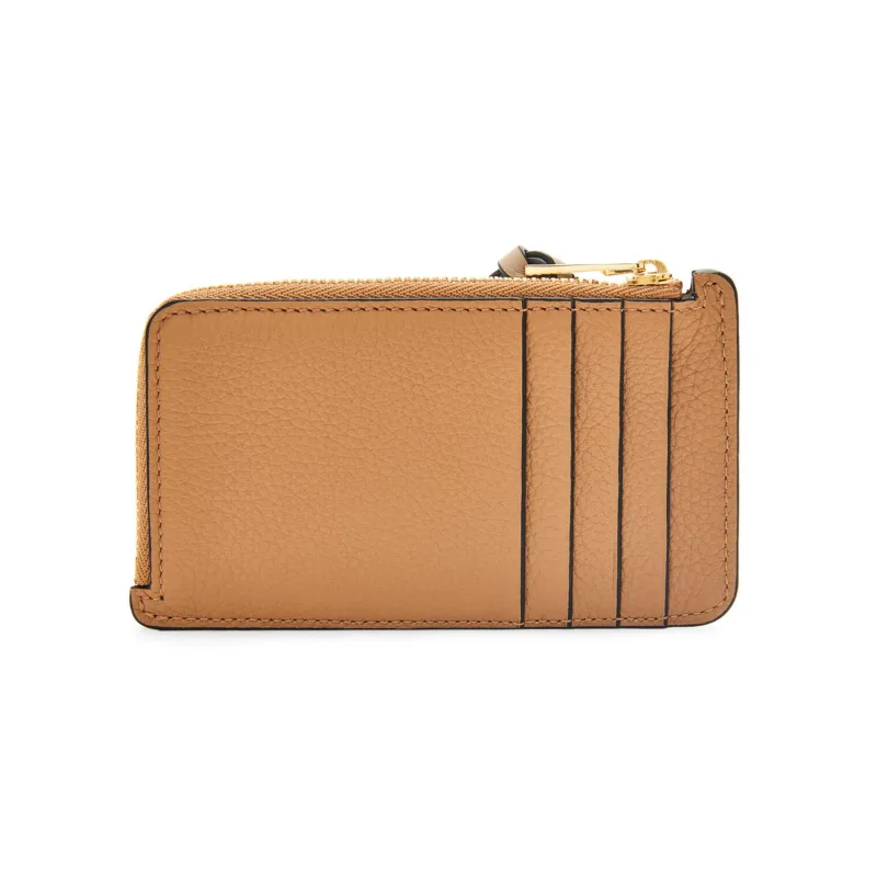 LOEWE Soft Grain Calfskin Card Holder Women's Toffee/Tan-1