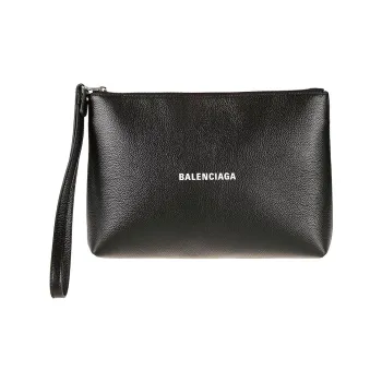 Balenciaga Logo Cash Pouch Black
