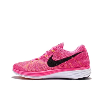 Nike Flyknit Lunar 3 Cushioning Low-Top Running Shoes Women's Pink